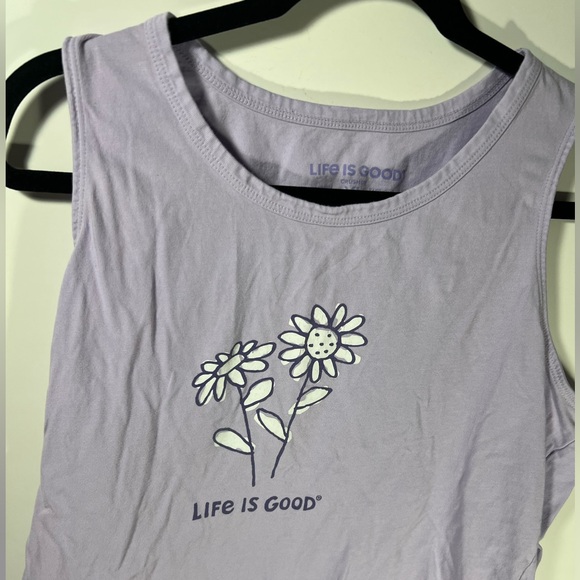 Life Is Good Crusher Lavender Daisy Floral Tank Top extra large XL - Picture 2 of 3
